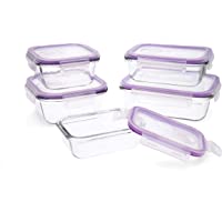 Quid Frost Set de 5 recipientes herméticos para alimentos con tapa- Rectangulares- Con válvula para microondas- Sin BPA…